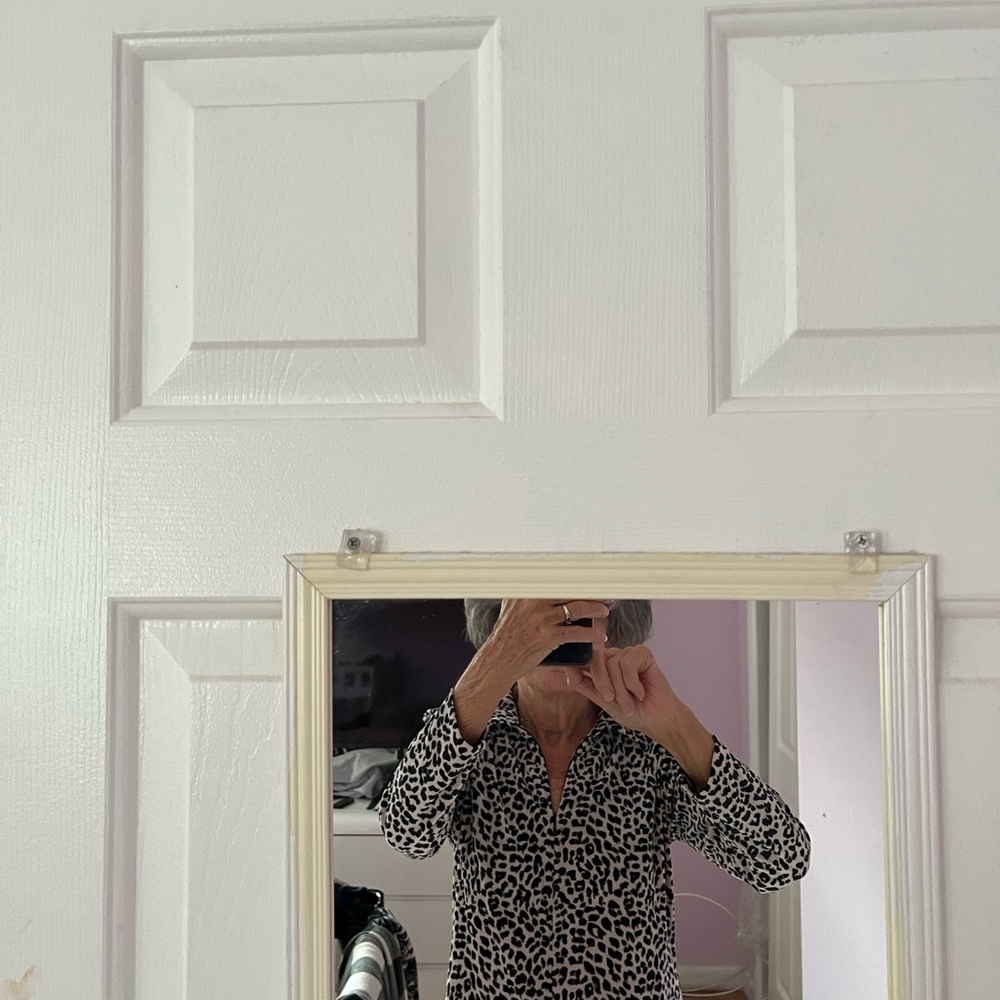 Harlow Black and White Leopard Print Top